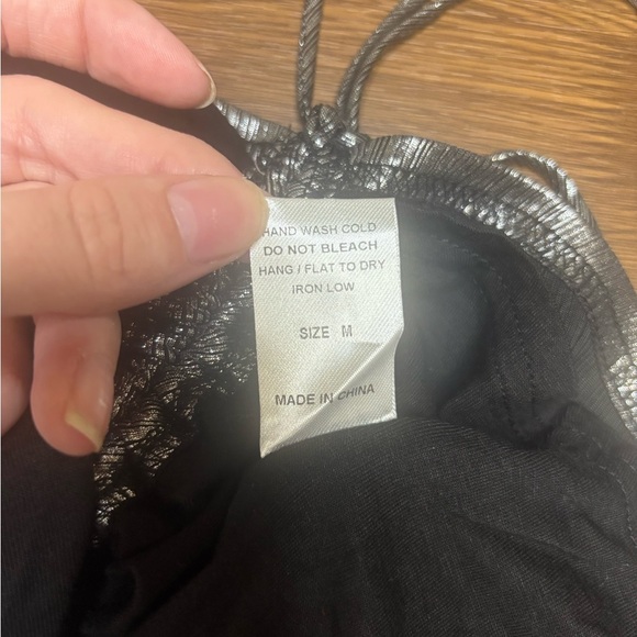 12th Tribe Metallic Black Ruched Mini Skirt - Picture 7 of 7